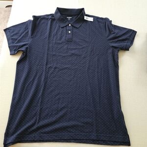 Old Navy Navy Polo with Subtle Dot Pattern